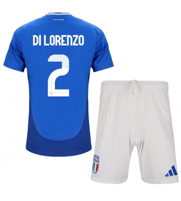 Italien Giovanni Di Lorenzo #2 Hemmakläder Barn EM 2024 Kortärmad (+ Korta byxor)